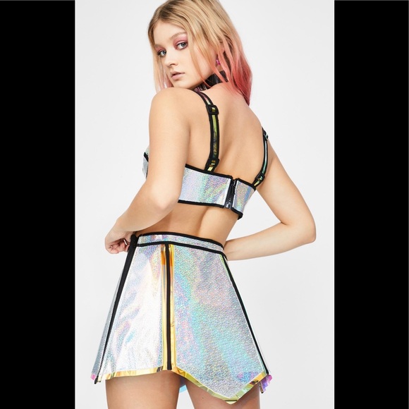 Dolls Kill Club Exx Chrome Opulent Hologram LAST 1 - Picture 3 of 8